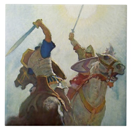 NC Wyethの「刀戦は激しかった」 タイル (正面)