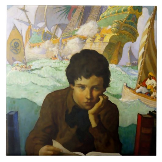 NC Wyethの「海賊の夢」 タイル (正面)