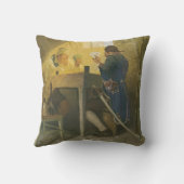 NC Wyethの「Clunyの檻でのカードゲーム」 クッション (裏面)