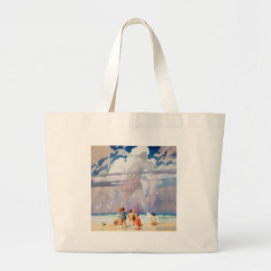 NC Wyeth巨大なアートワーク絵画のイラストレーション ラージトートバッグ