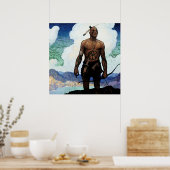 NC Wyeth絵画の「最後のモヒカン」 ポスター (キッチン)