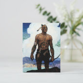 NC Wyeth絵画の「最後のモヒカン」 ポストカード (スタンド正面)