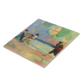 NC Wyeth著「財宝と闘う」 タイル (側面)