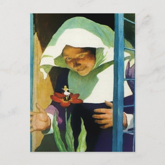 NC Wyeth著「Thumbelina」フェアリーアート ポストカード (正面)