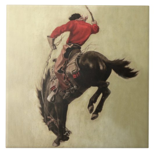 NC Wyeth誌「Bucking Bronco」の表紙 タイル (正面)
