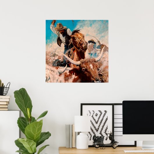 NC Wyeth Painting “Cutting Out” ポスター (ホームオフィス)