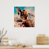 NC Wyeth Painting “Cutting Out” ポスター (キッチン)