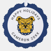 NCA&T州大学 |ブルドッグ顔 オーナメントカード (裏面)