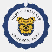 NCA&T州大学 |ブルドッグ顔 オーナメントカード (正面)