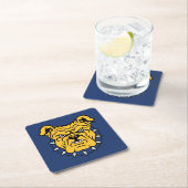 NCA&T州大学 |ブルドッグ顔 スクエアペーパーコースター (インサイチュ)