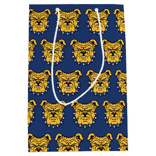 NCA&T州大学 |ブルドッグ顔 ミディアムペーパーバッグ (正面)