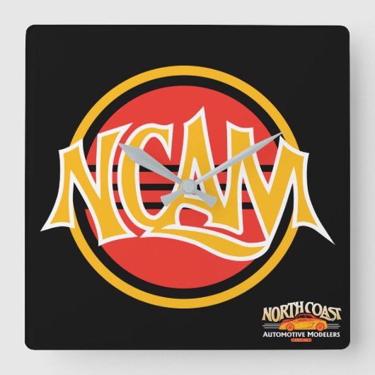 NCAMワークショップクロック スクエア壁時計 (正面)