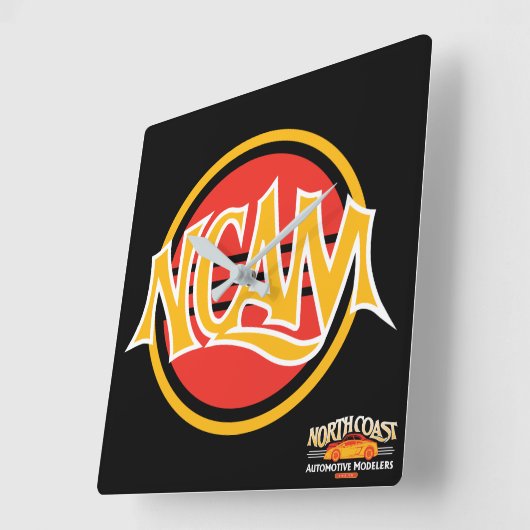 NCAMワークショップクロック スクエア壁時計 (傾斜)