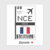 NCEニース、フランス搭乗券 – 空港旅行 シール (シート)