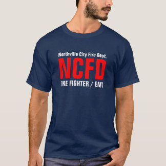 NCFDの消防士/EMTのNorthville都市火… Tシャツ