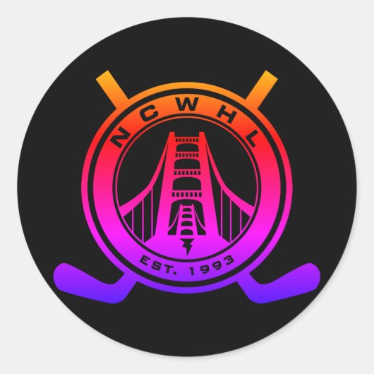 NCWHLスカラフルティッカー ラウンドシール (正面)