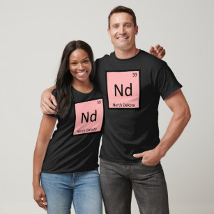 Nd – ノースダコタ州化学周期表 tシャツ