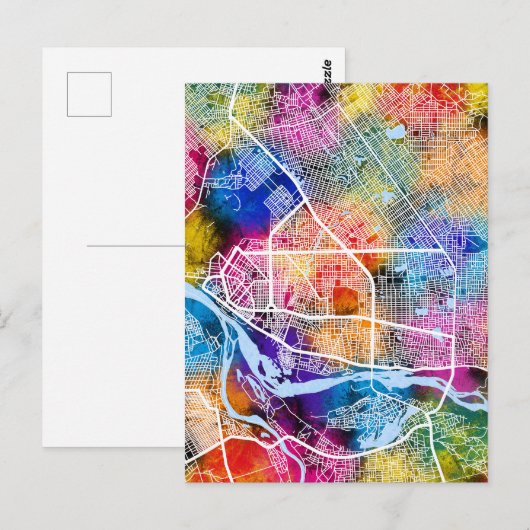 N'Djamena Chad City Map ポストカード (正面/裏面)