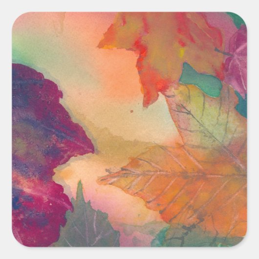 NEスクエアステッカーの海岸沿いの紅葉 スクエアシール (正面)