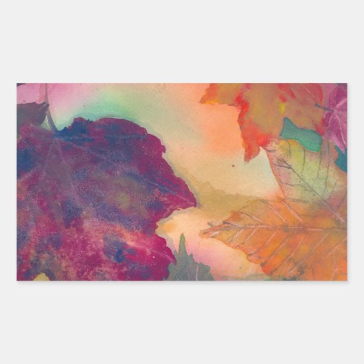 NEスタンプの海岸沿いの紅葉 長方形シール (正面)