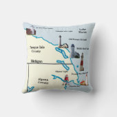 NEロワーミシガンライトハウススクエアピロー クッション (裏面)