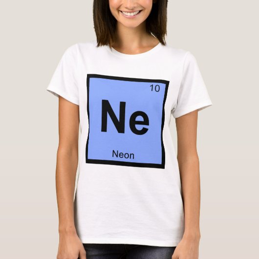 Ne – ネオン化学周期表記号 tシャツ (正面)