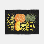 Ne Fruit Plant Juice Funny Hawaiian Quotes  フリースブランケット (正面(横))