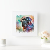 Neapolitan Mastiff 081024AREF144 - Watercolor スクエア壁時計 (ホーム)