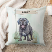 Neapolitan Mastiff Watercolor Personalized Dog クッション (ブランケット)