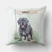Neapolitan Mastiff Watercolor Personalized Dog クッション (正面)