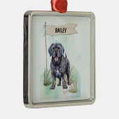 Neapolitan Mastiff Watercolor Personalized Dog メタルオーナメント (右)