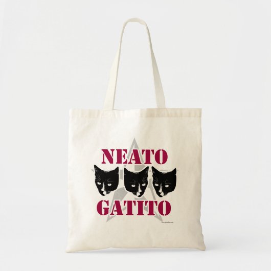 Neato Gatito Sassy Cat おもしろいスローガン トートバッグ (正面)