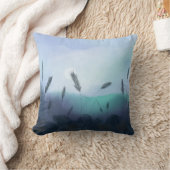 Nebeliger Morgen über dem Kornfeld  クッション (ブランケット)