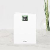 Nebelung Gray Cat顔 – 任意のメッセージカバー文字 ノートカード (裏面)