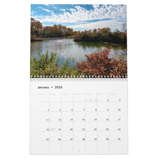 Nebraska Autumn 2026 calendar カレンダー (1月 2026)