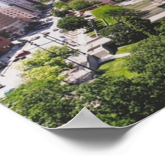 Nebraska City Skyline Omaha ポスター (角)