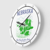 Nebraska Cornhusker State Farm ラージ壁時計 (傾斜)
