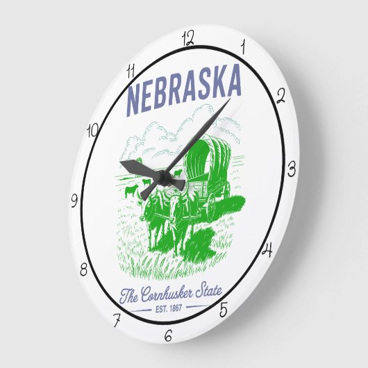 Nebraska Cornhusker State Farm ラージ壁時計 (傾斜)