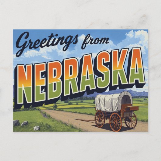 Nebraska Covered Wagon Field ポストカード (正面)