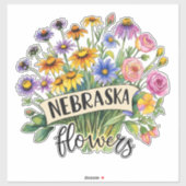 Nebraska Flowers - Nebraska Wild Flowers Bloom シール (シート)