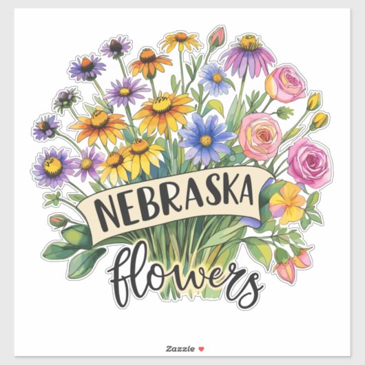 Nebraska Flowers - Nebraska Wild Flowers Bloom シール (シート)