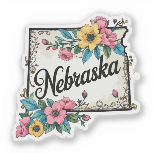 Nebraska Flowers - Wild Flowers Nebraska シール (正面)