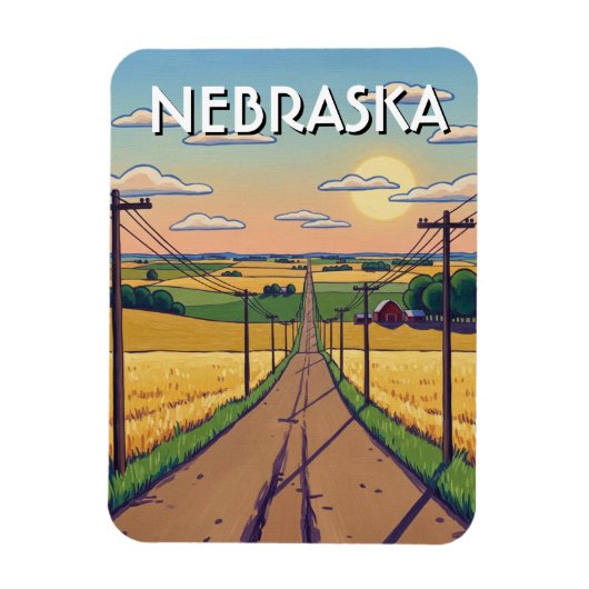  Nebraska Postcard マグネット (縦)