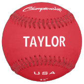 Nebraska Rouge Blanc Personnalisé 2 photos ソフトボール (正面)