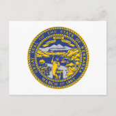 Nebraska State Flag Cornhusker State Seal ポストカード (正面)