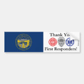 Nebraska Thank You First Responders バンパーステッカー (正面)