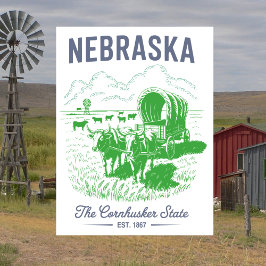 Nebraska The Cornhusker State Est. 1867 Oxen  ポストカード
