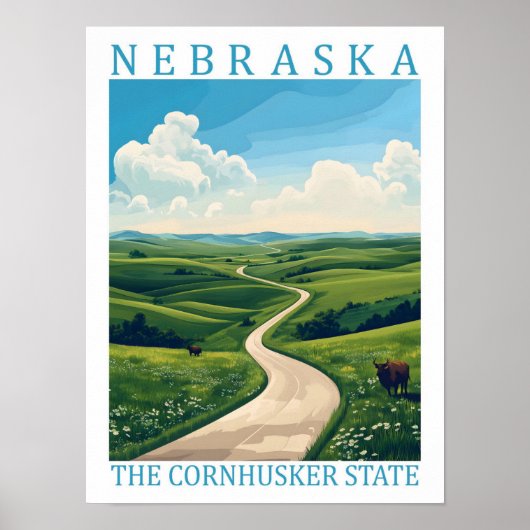 Nebraska the Cornhusker State USA Travel Place ポスター (正面)