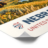 Nebraska USA – Vintage Travel Poster ポスター (角)