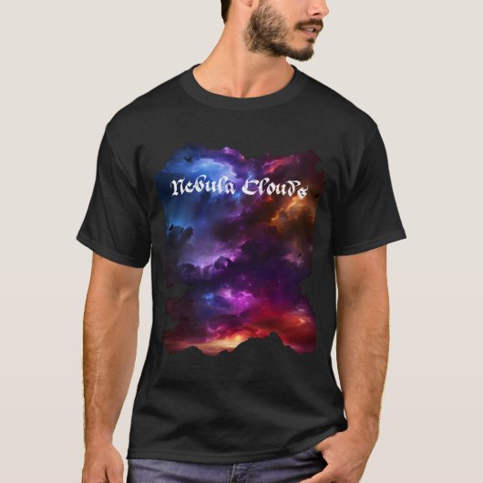 Nebula Clouds Stars and Galaxies Tシャツ (正面)